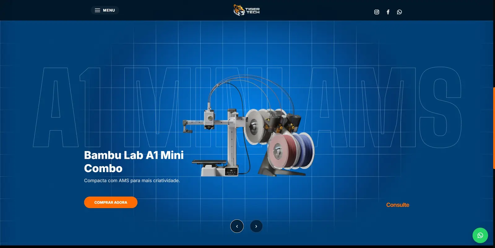 Vitrine de produto da Tiger Tech 3D