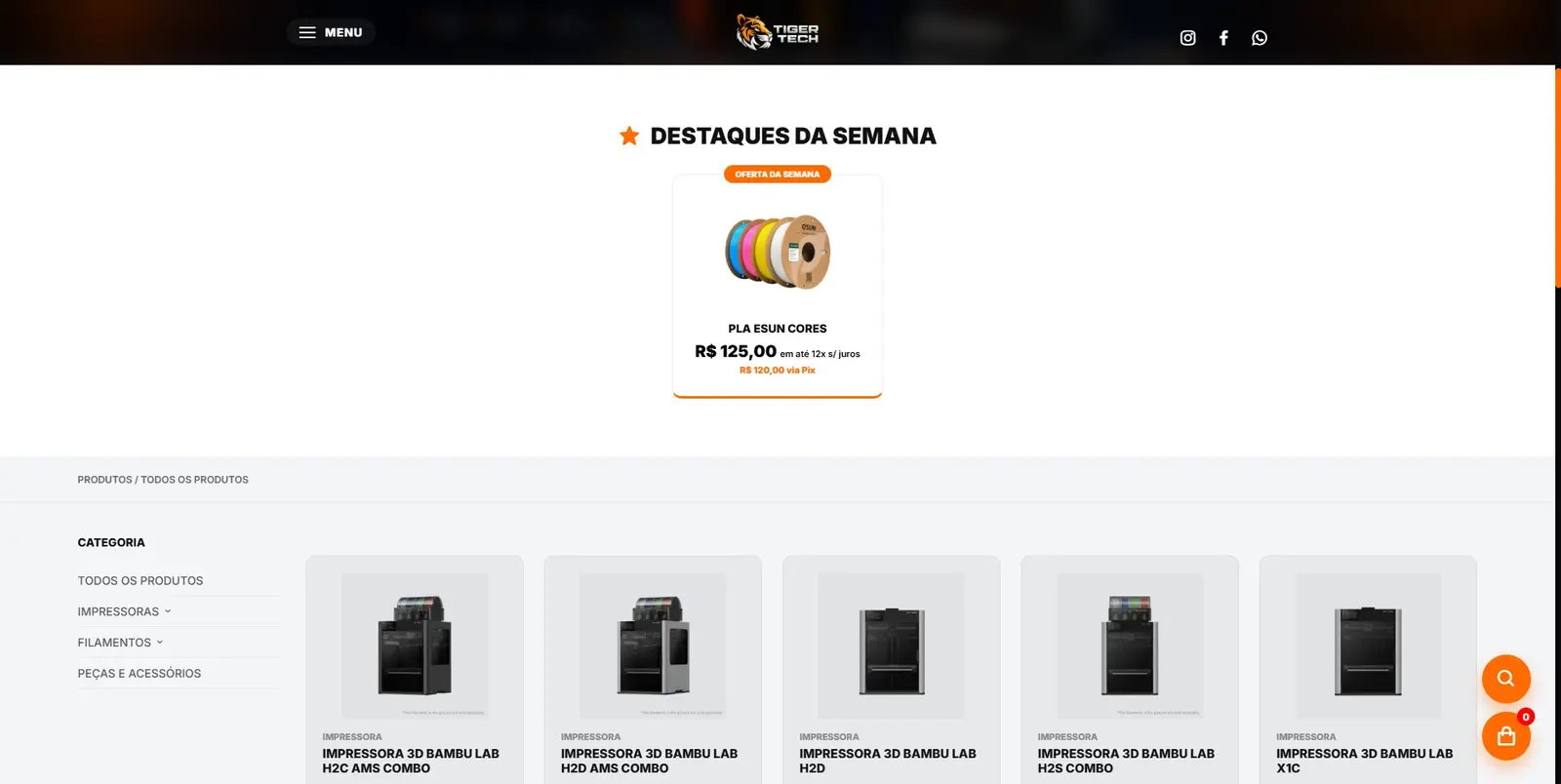 Destaques da semana da Tiger Tech 3D